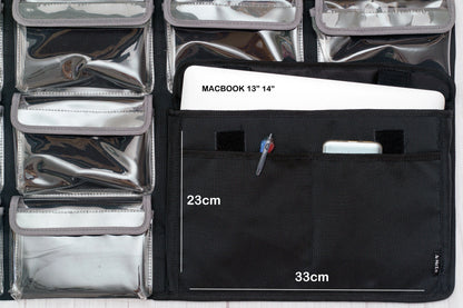 Lid Organizer 8 clear pockets 13" 14"Laptop For Peli Pelican1615Air Lid1615A