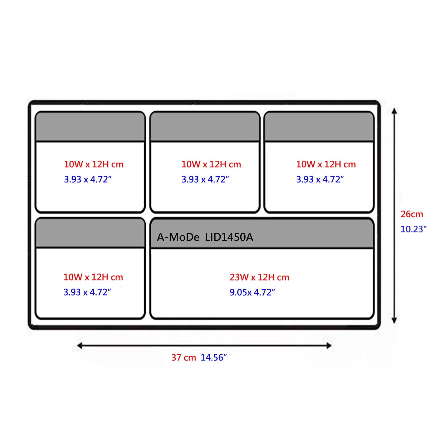 Lid Organizer 5 clear pockets Fits Peli Pelican1450 IM2200 LID1450A