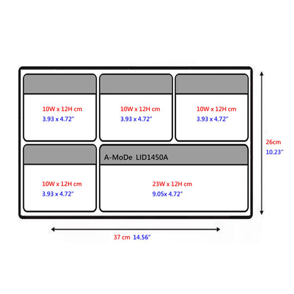 Lid Organizer 5 clear pockets Fits Peli Pelican1450 IM2200 LID1450A