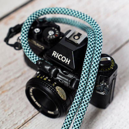 HandMade Blue Black White 8.7mm Quick Release Buckle Rope Camera Strap FCSC-BBW