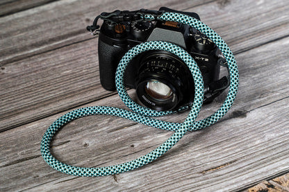 HandMade Blue Black White 8.7mm Quick Release Buckle Rope Camera Strap FCSC-BBW