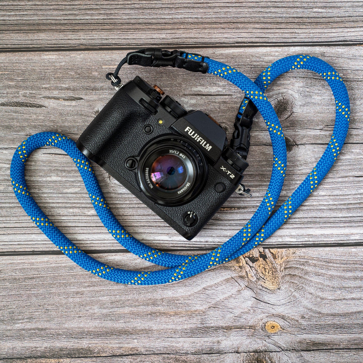 Quick Release Buckle HandMade Blue Rope Camera Strap 11mm FCSC-BY