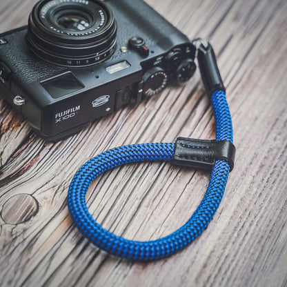 Ropes Camera wrist strap HandMade leather 9mm Ropes  Blue CWS-BB