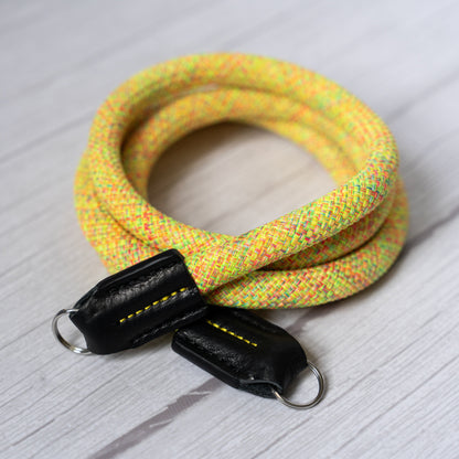 Rope Camera Strap HandMade Flower Yellow Red 10mm CSC-FYER