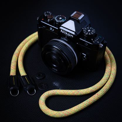 Rope Camera Strap HandMade Flower Yellow Red 10mm CSC-FYER