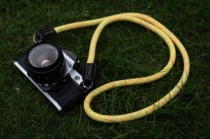 Rope Camera Strap HandMade Flower Yellow Red 10mm CSC-FYER