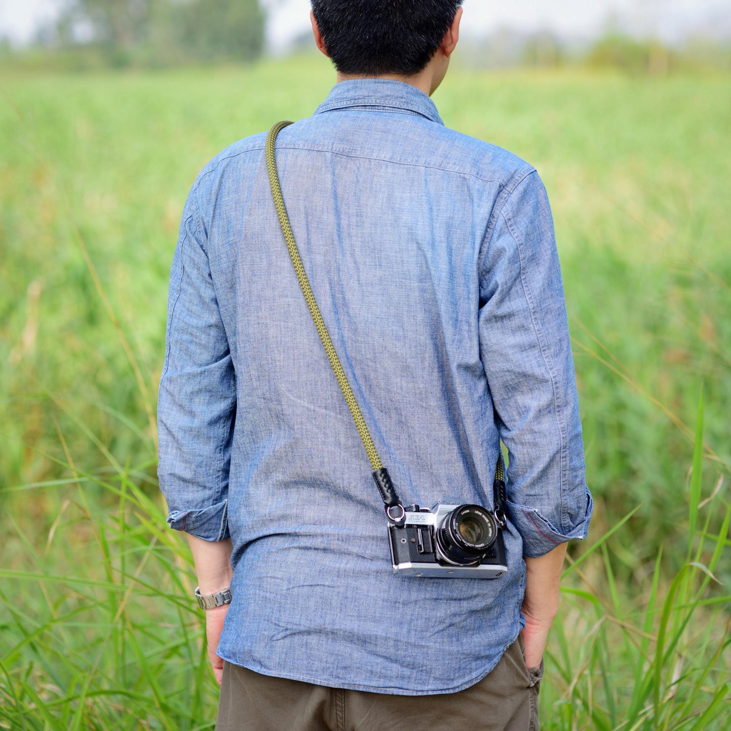 Camera strap Climbing Rope HandMade Camera Neck Strap Army Green