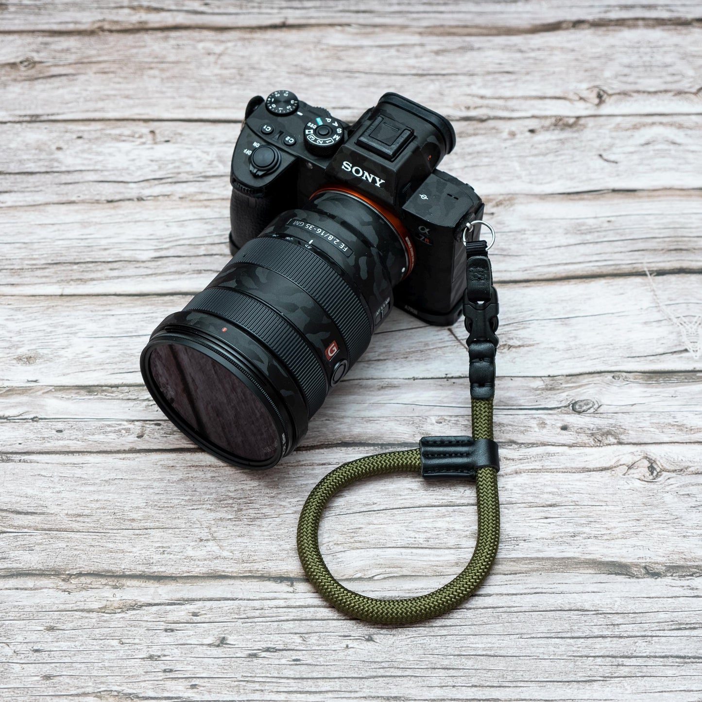 HandMade Quick release Leather Army Green Rope Camera wrist strap FCWS-AG