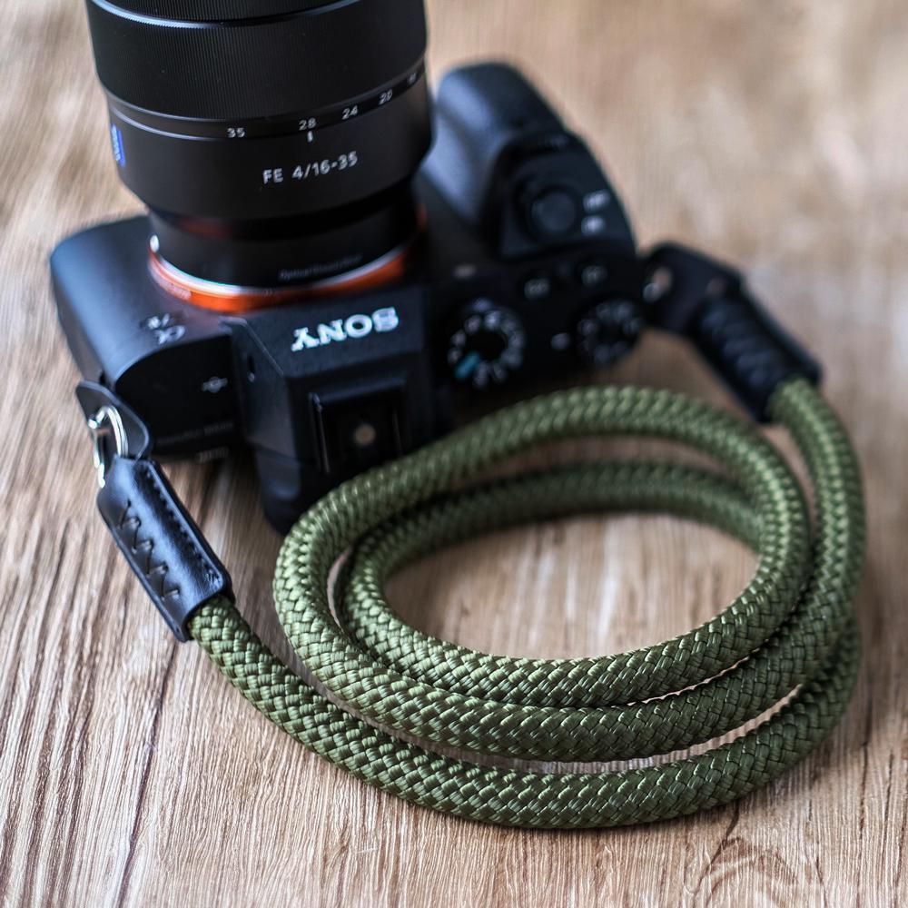 Camera strap Climbing Rope HandMade Camera Neck Strap Army Green