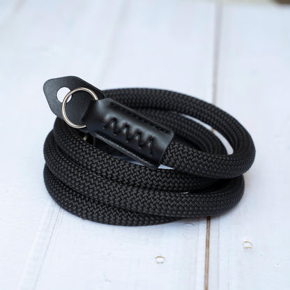 Camera strap Climbing Rope HandMade Camera Neck Strap Black