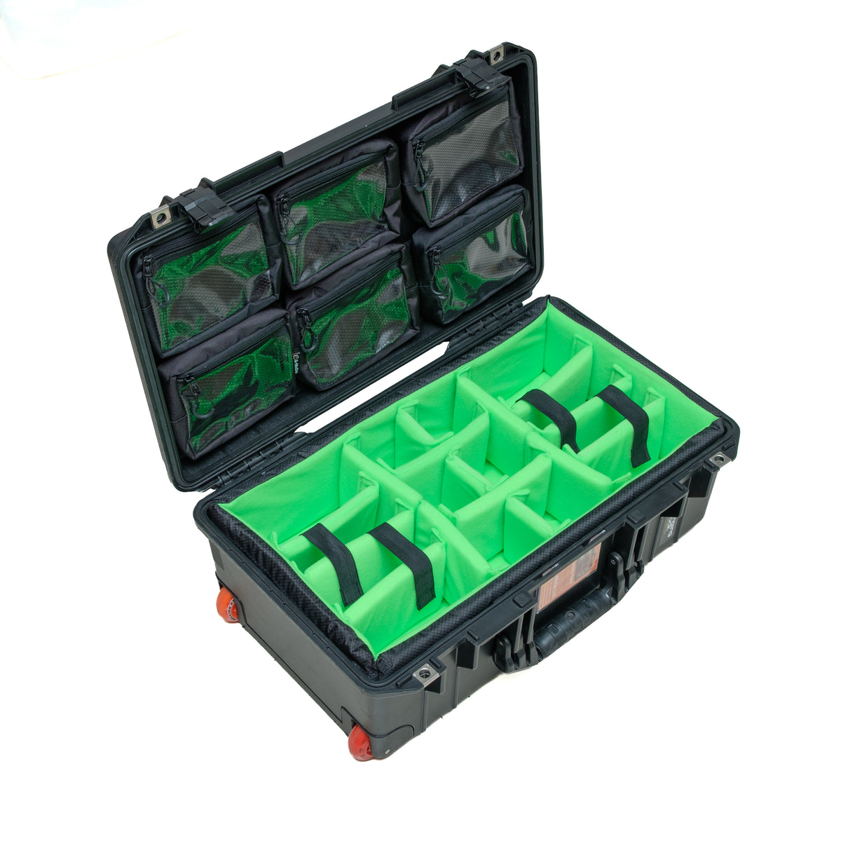 Lime Green Padded divider set fit Pelican1510 IM2500 Peli Cases Apache5800 ( Special Limited Edition Version)