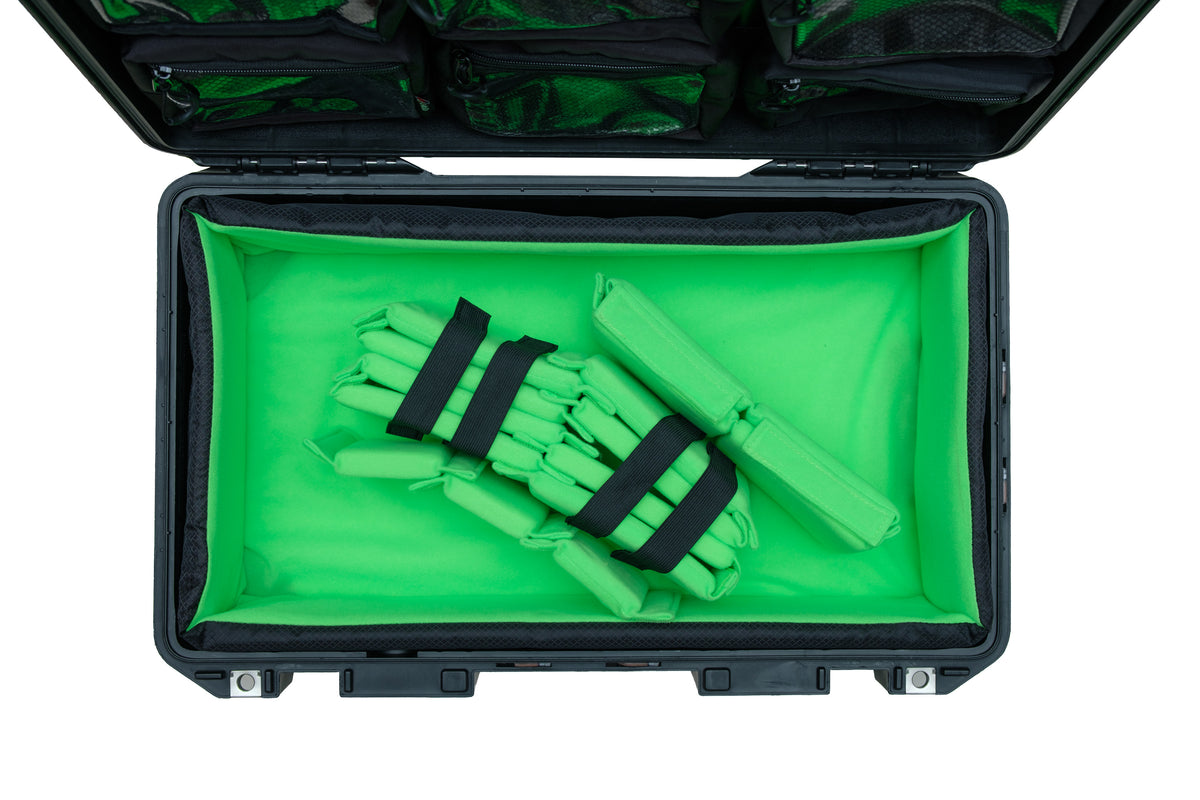 Lime Green Padded divider set fit Pelican1510 IM2500 Peli Cases Apache5800 ( Special Limited Edition Version)